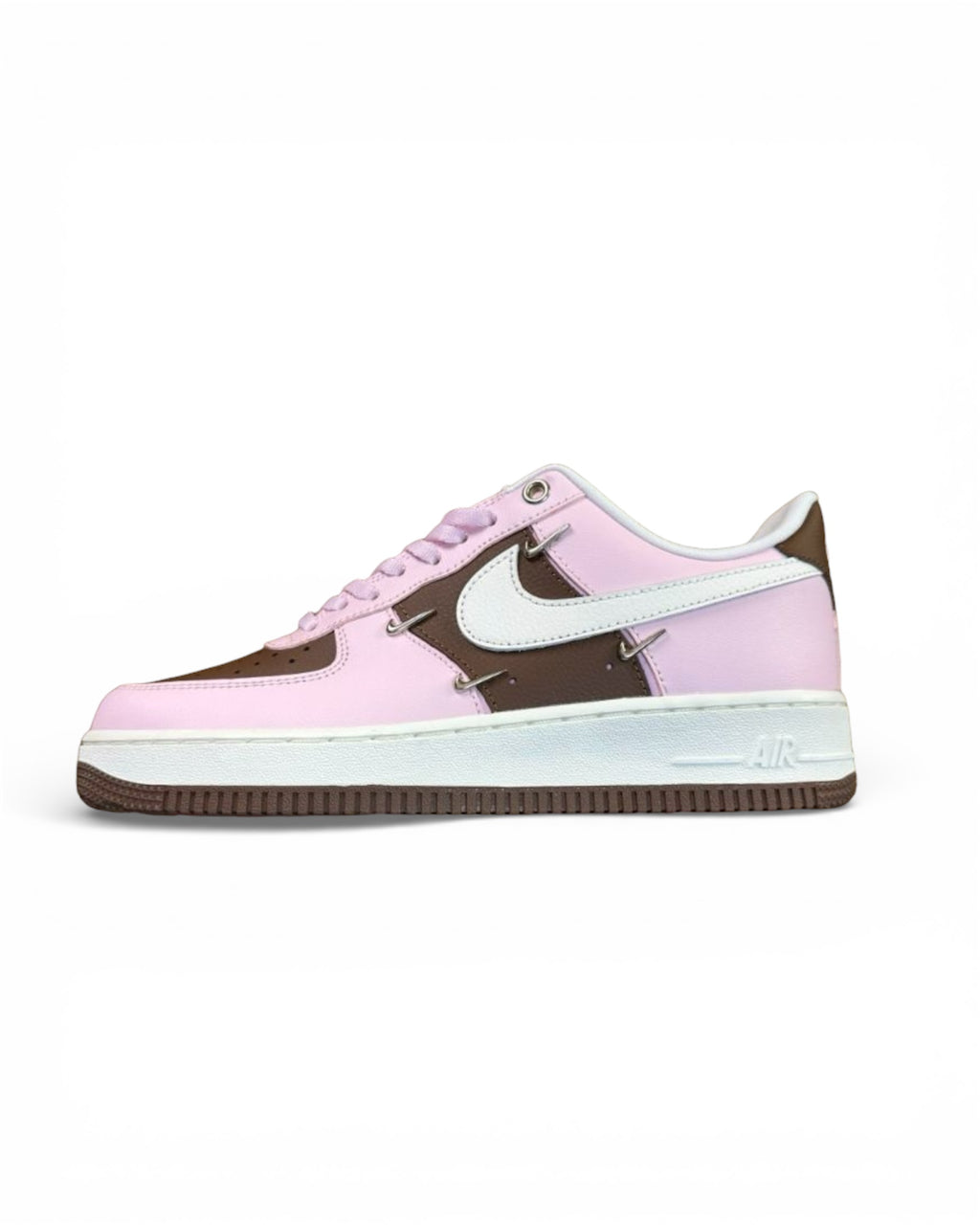 Air Force 1 Low LX Cacao Wow Pink Foam Metallic Silver Mini Swoosh