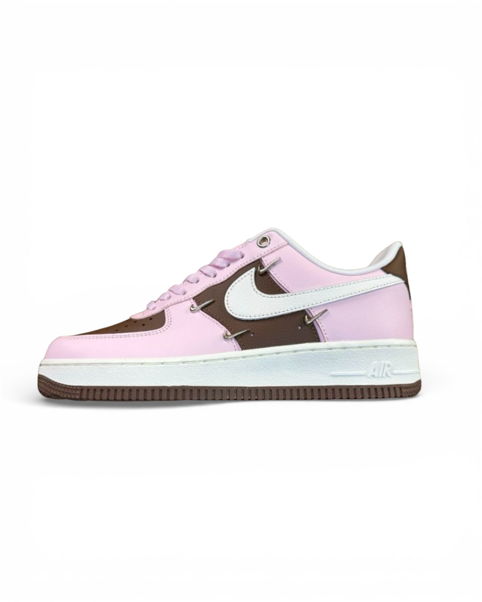 Air Force 1 Low LX Cacao Wow Pink Foam Metallic Silver Mini Swoosh