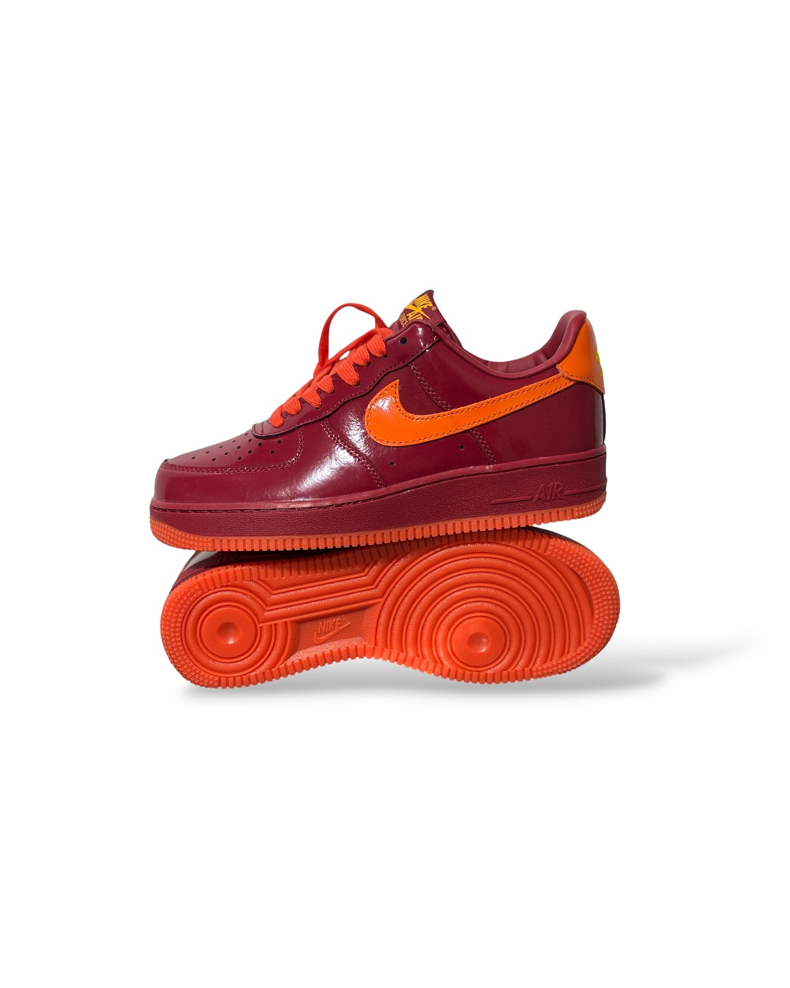 Air Force 1 Low Patent Leather “Dark Team Red Safety Orange”