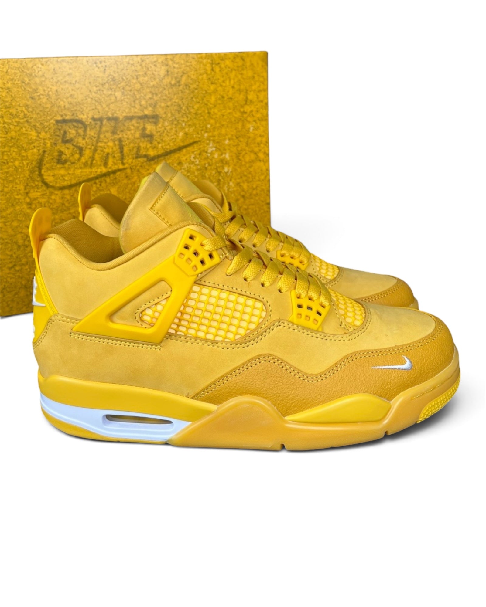 Air Jordan 4 x Nigel Sylvester “Brick by Brick” Yellow Custom