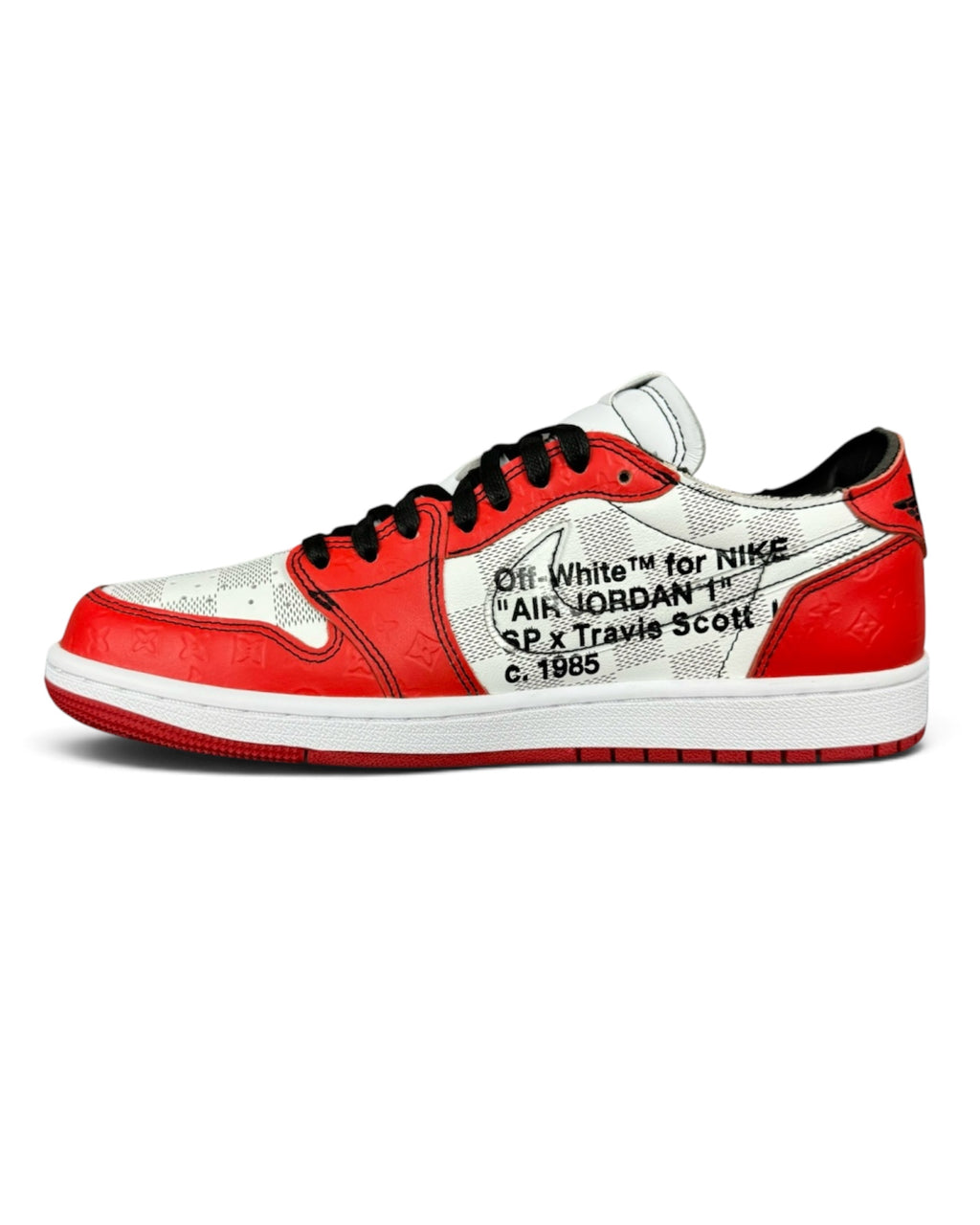 Air Jordan 1 x Travis Scott x Louis Vuitton “Red/White” Custom