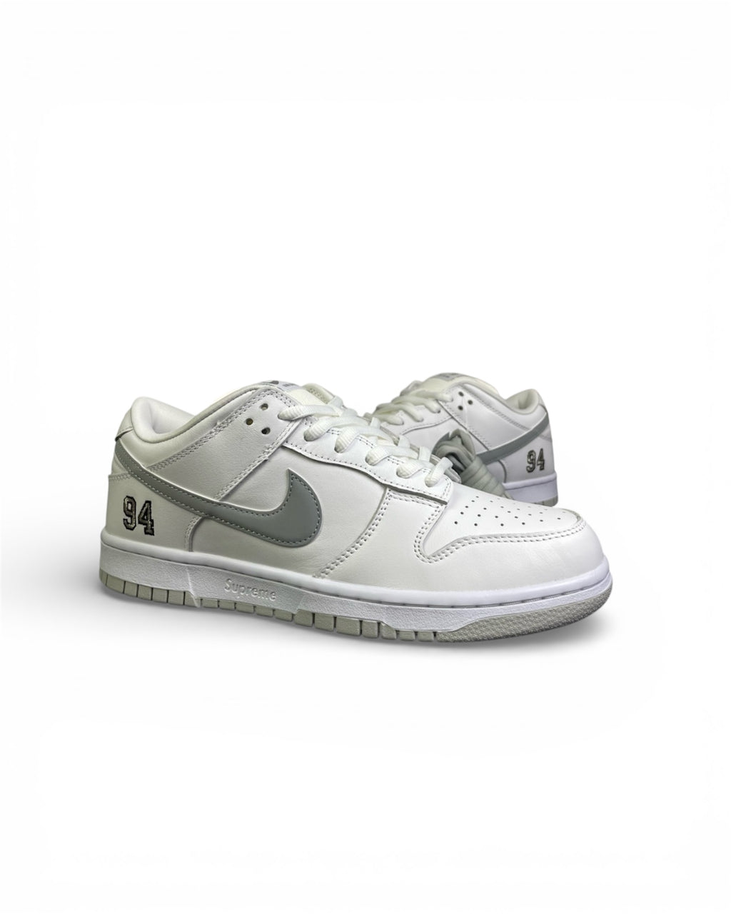 Dunk SB x Supreme 94 "White Metallic Silver"